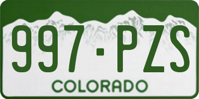CO license plate 997PZS