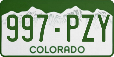 CO license plate 997PZY
