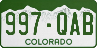 CO license plate 997QAB