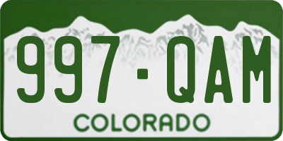 CO license plate 997QAM