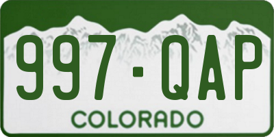 CO license plate 997QAP