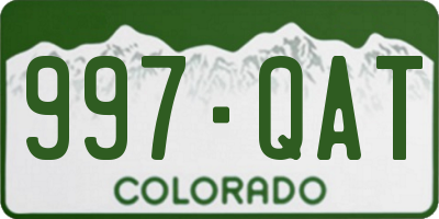 CO license plate 997QAT