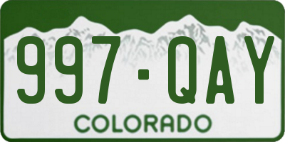 CO license plate 997QAY