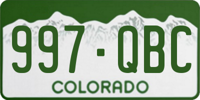 CO license plate 997QBC