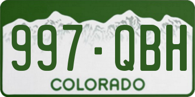 CO license plate 997QBH