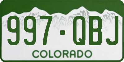 CO license plate 997QBJ