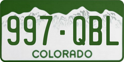 CO license plate 997QBL