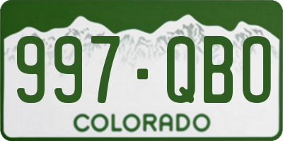 CO license plate 997QBO