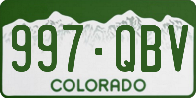 CO license plate 997QBV