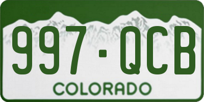 CO license plate 997QCB
