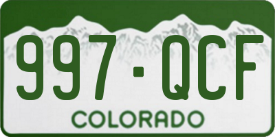 CO license plate 997QCF