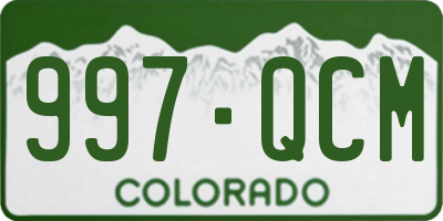CO license plate 997QCM