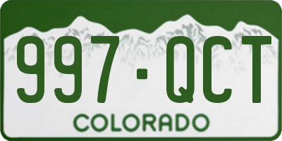 CO license plate 997QCT