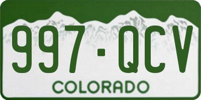 CO license plate 997QCV