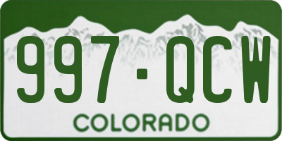 CO license plate 997QCW