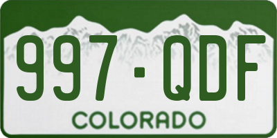 CO license plate 997QDF