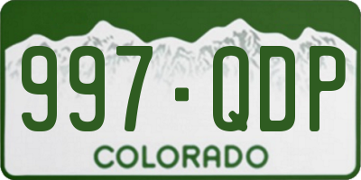 CO license plate 997QDP