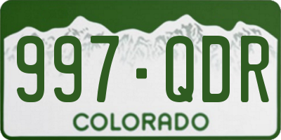 CO license plate 997QDR