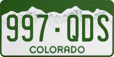 CO license plate 997QDS