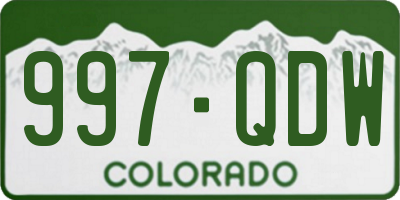 CO license plate 997QDW