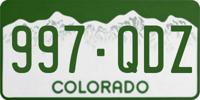 CO license plate 997QDZ