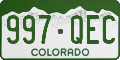 CO license plate 997QEC