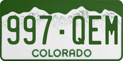 CO license plate 997QEM