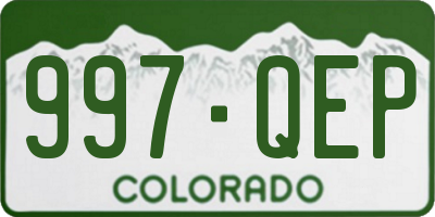CO license plate 997QEP