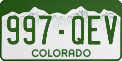CO license plate 997QEV