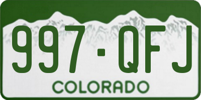 CO license plate 997QFJ