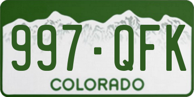 CO license plate 997QFK