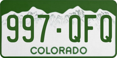 CO license plate 997QFQ