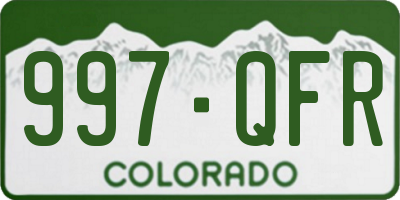 CO license plate 997QFR