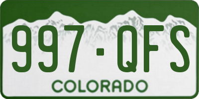 CO license plate 997QFS