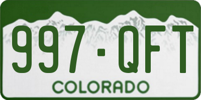 CO license plate 997QFT