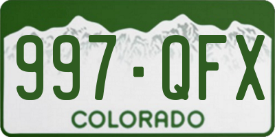 CO license plate 997QFX