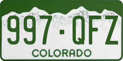 CO license plate 997QFZ