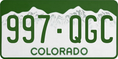 CO license plate 997QGC