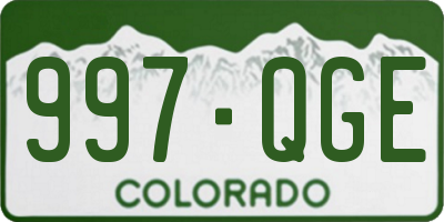 CO license plate 997QGE