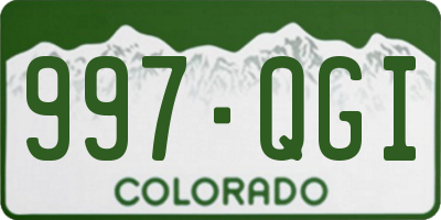 CO license plate 997QGI