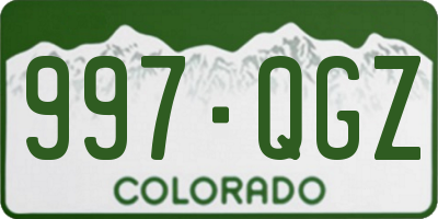 CO license plate 997QGZ