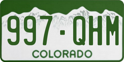 CO license plate 997QHM