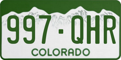 CO license plate 997QHR