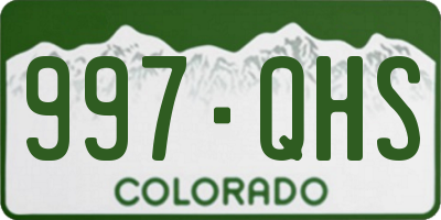 CO license plate 997QHS
