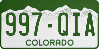 CO license plate 997QIA