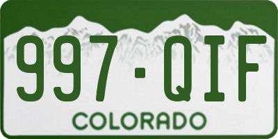 CO license plate 997QIF