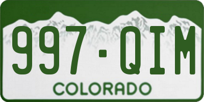 CO license plate 997QIM
