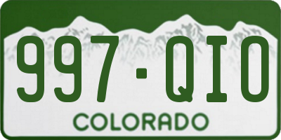 CO license plate 997QIO