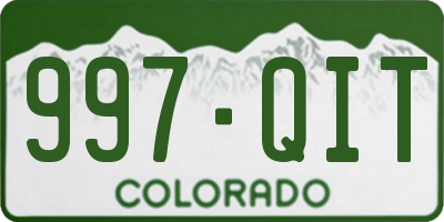 CO license plate 997QIT