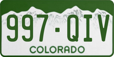 CO license plate 997QIV